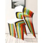 Jeffcoco Furniture Modern Mid Century Premium Plastic Chair,Curved Back Dining Chairs For Kitchen Garden Lounge Meeting Room,1pcs Green