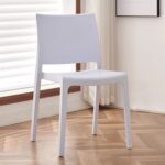 Jeffcoco Furniture Modern Mid Century Premium Plastic Chair,Curved Back Dining Chairs For Kitchen Garden Lounge Meeting Room,1pcs White