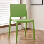 Jeffcoco Furniture Modern Mid Century Premium Plastic Chair,Curved Back Dining Chairs For Kitchen Garden Lounge Meeting Room,1pcs Green