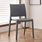 Jeffcoco Furniture Modern Mid Century Premium Plastic Chair,Curved Back Dining Chairs For Kitchen Garden Lounge Meeting Room,1pcs Grey