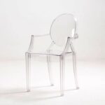 Jeffcoco Furniture Casper Modern Acrylic Stacking Kitchen and Dining Room Chair in Clear - Fully Assembled (Arm Chair)