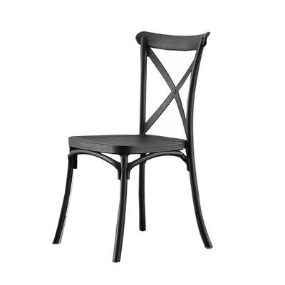 Jeffcoco Furniture stackable chair Injection processing Fixed leg plastic leisure chair outdoor/indoor outside/inside Patio/Garden chair Water/sun proof Dining chair (black 1pc) - Image 2