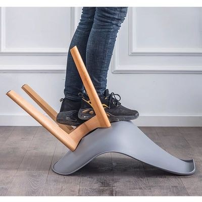 Jeffcoco Furniture Wooden Leg Leather cusion seat chair for dining,desk chair grey 1 pcs - Image 3