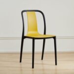 Jeffcoco Furniture Restaurant Dining Chair Outdoor Indoor Plastic Chair,Stackable Dining Chair,1pcs Yellow