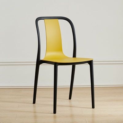Jeffcoco Furniture Restaurant Dining Chair Outdoor Indoor Plastic Chair,Stackable Dining Chair,1pcs Yellow