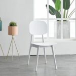 Jeffcoco Furniture Restaurant Dining Chair Outdoor Indoor Plastic Chair,Stackable Dining Chair,1pcs White