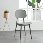 Jeffcoco Furniture Restaurant Dining Chair Outdoor Indoor Plastic Chair,Stackable Dining Chair,1pcs Grey