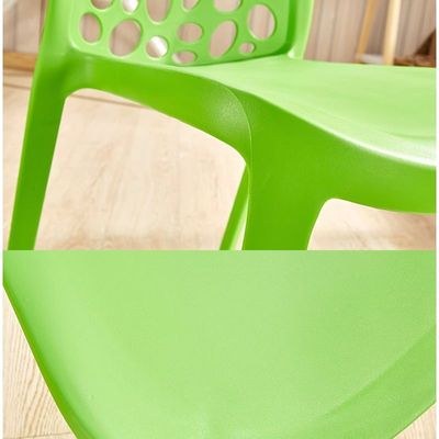 Jeffcoco Furniture back hole design stackable chair Injection processing Fixed leg plastic leisure chair outdoor/indoor outside/inside Patio/Garden chair Water/sun proof Dining chair (Green 1pc) - Image 2