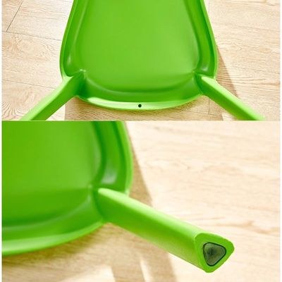 Jeffcoco Furniture back hole design stackable chair Injection processing Fixed leg plastic leisure chair outdoor/indoor outside/inside Patio/Garden chair Water/sun proof Dining chair (Green 1pc) - Image 3