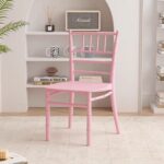 Jeffcoco Baby Chair Kids Plastic School Study Chair Chivari Party Chair Pink Bamboo Design