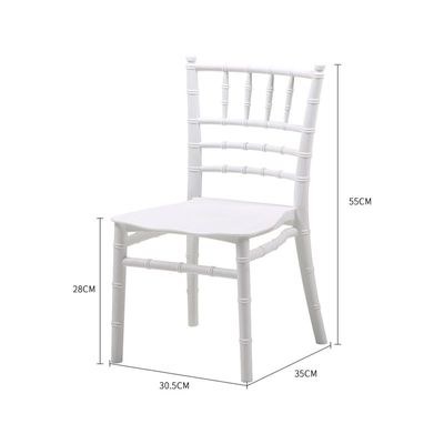 Jeffcoco Baby Chair Kids Plastic School Study Chair Chivari Party Chair White Bamboo Design - Image 2