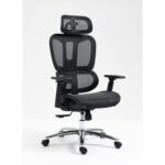Jeffcoco Furniture Black Mesh Multi-Functional Swivel Office Chair with Lumbar Support, Adjustable Height, 360-Degree Rotation, Ergonomic Design, and Rolling Wheels for Home, Office, or Gaming