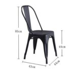 Jeffcoco Furniture Tolix Style Metal Dining Chair D1 Industrial Stackable Cafe Side Indoor/Inside Outdoor/Outside Courtyard Garden Patio Kitchen Dining Room(1 Shining Black)