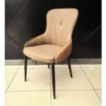 Jeffcoco Furniture PU Leather Modern Design Dining Chair,Comfortable Seat Kitchen Furniture,Brown 1 pcs