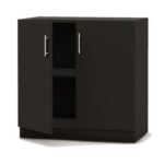 Mahmayi Medium Height Cabinet with 2 Shelves - Soft Closing Hinge Home Office Furniture for Storage, Perfect for Modern Workspaces and Stylish Interiors - Black