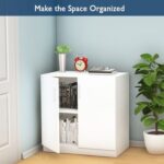 Mahmayi Medium Height Cabinet with 2 Shelves - Soft Closing Hinge Home Office Furniture for Storage, Perfect for Modern Workspaces and Stylish Interiors - White