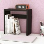 Mahmayi Modern Desk Organizer Space Saving Table for Home Office and Living Room, Stylish Organizer for Books, Plants and Decorative Items - Black