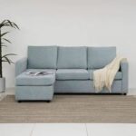 Lara 3-Seater Fabric Left & Right Reversible Corner Sofa - Greenish Grey - With 2-Year Warranty