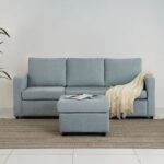 Lara 3-Seater Fabric Left & Right Reversible Corner Sofa - Greenish Grey - With 2-Year Warranty