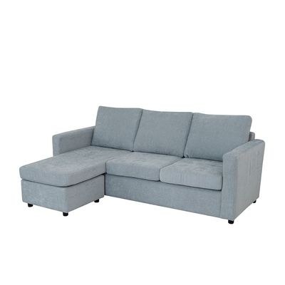 Lara 3-Seater Fabric Left & Right Reversible Corner Sofa - Greenish Grey - With 2-Year Warranty - Image 3