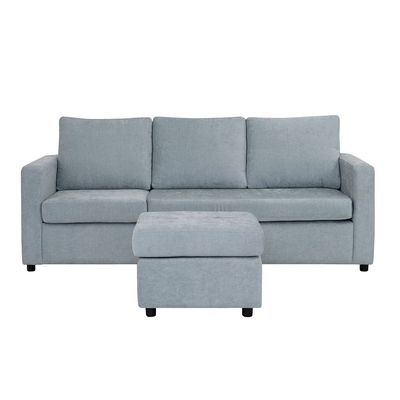 Lara 3-Seater Fabric Left & Right Reversible Corner Sofa - Greenish Grey - With 2-Year Warranty - Image 4
