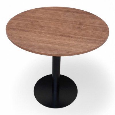 Soluna Round Coffee Table Space-Saving Design with Metal Base for Living Room, Restaurant, Café (Brown & Black) - Image 3
