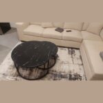 Lumivyx Elegant Modern Stylish Marble Top Round Coffee Table with Durable Metal Base (Set of 2)
