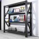 4 Tier Garage Shelving Steel Shelf 300kg Each Shelves (L100 x W60 x H200cm) (Black)