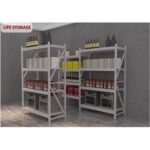 4 Tier Garage Shelving Steel Shelf 300kg Each Shelves (L100 x W60 x H200cm) (White)