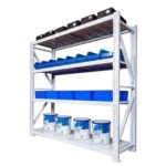 300kg (200L*60D*200Hcm) Heavy Duty 4 Layer Warehouse Garage Storage Shelving White