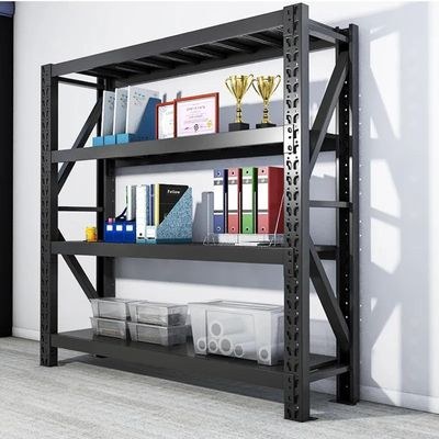 300kg (150L*60D*200Hcm) Heavy Duty 4 Layer Warehouse Garage Storage Shelving Black - Image 2