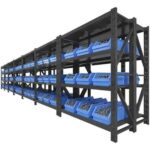 300kg (150L*60D*200Hcm) Heavy Duty 4 Layer Warehouse Garage Storage Shelving Black