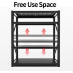 300kg (150L*60D*200Hcm) Heavy Duty 4 Layer Warehouse Garage Storage Shelving Black