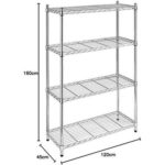 Chrome Wire Rack Storage shelving for Kitchen Garden Medical Store L120 X W45 X H160