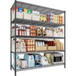 Chrome Wire Rack Storage shelving for Kitchen Garden Medical Store L180 X W45 X H180