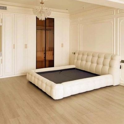 White King Size Upholstered Platform Bed Frame 180x200 with Thick Padded Headboard & Footboard, Fleece Fabric, Wooden Base, Modern Design – Bedroom Furniture for Home, Apartment, or Hotel - Image 4