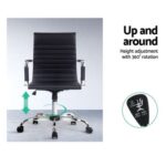 Mid Back Executive Office Chair 360° Swivel Adjustable Height for Home or Workplace