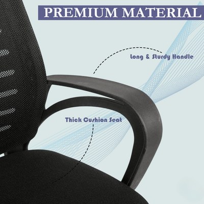 Ergonomic Breathable Mesh Back Office Chair with 360° Swivel Height Adjustable Lever, Rocking Tilt Lock and Thick Cushion Seat - Image 5