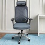 CoreFlex Pro Ergonomic Mesh Office Chair with Lumbar Support, 360° Swivel, Reclining High Back (Grey)