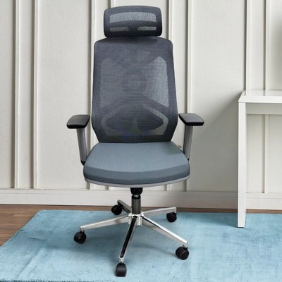 CoreFlex Pro Ergonomic Mesh Office Chair with Lumbar Support, 360° Swivel, Reclining High Back (Grey) - Image 3