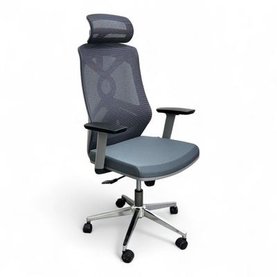 CoreFlex Pro Ergonomic Mesh Office Chair with Lumbar Support, 360° Swivel, Reclining High Back (Grey) - Image 4
