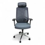 CoreFlex Pro Ergonomic Mesh Office Chair with Lumbar Support, 360° Swivel, Reclining High Back (Grey)
