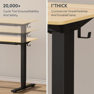 FlexiSpot Electric Standing Desk with Adjustable Height 120x75 Sit-Stand Workstation with Spacious Desktop and Sturdy Steel Frame Ideal for Home and Office - Coco Bolo - Image 5