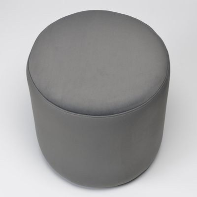 Modern Round Velvet Upholstered Ottoman – Dark Gray Multi-Functional Footstool for Living Room, Bedroom or Entryway - Image 4