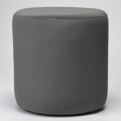 Modern Round Velvet Upholstered Ottoman – Dark Gray Multi-Functional Footstool for Living Room, Bedroom or Entryway - Image 5