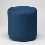 Modern Round Velvet Upholstered Ottoman – Navy Blue Multi-Functional Footstool for Living Room, Bedroom or Entryway