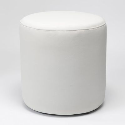 Modern Round Velvet Upholstered Ottoman – Off White Multi-Functional Footstool for Living Room, Bedroom or Entryway - Image 3
