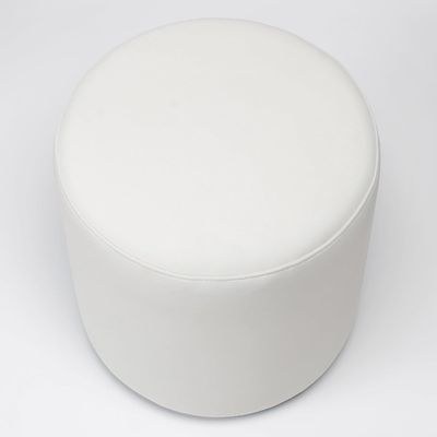 Modern Round Velvet Upholstered Ottoman – Off White Multi-Functional Footstool for Living Room, Bedroom or Entryway - Image 4