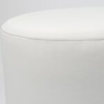 Modern Round Velvet Upholstered Ottoman – Off White Multi-Functional Footstool for Living Room, Bedroom or Entryway