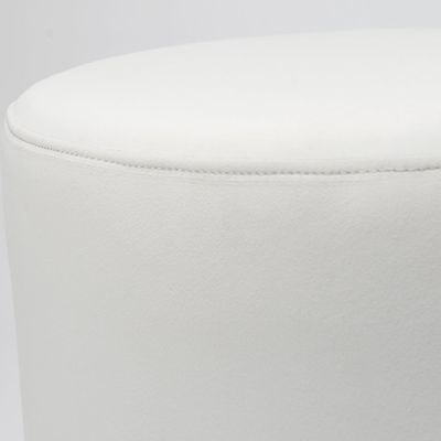 Modern Round Velvet Upholstered Ottoman – Off White Multi-Functional Footstool for Living Room, Bedroom or Entryway - Image 5